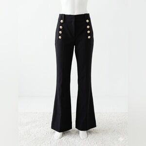 Elie Tahari  Black High-Waisted Flare Pants